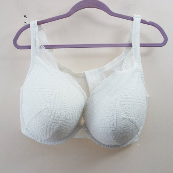 Cacique Collection Boost Plunge Push Up White Lace Bra (46DDD) NWT! - Picture 1 of 11